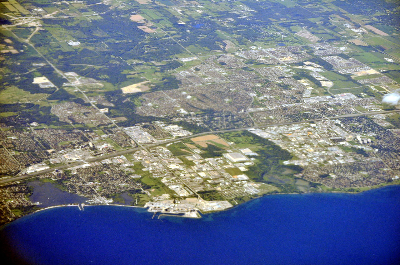 An aerial view of Pickering, Ontario