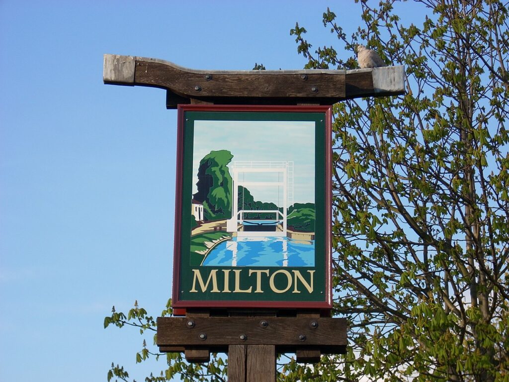 An image of the Milton Ontario welcoming sign to show off the community for a Milton community profiile.